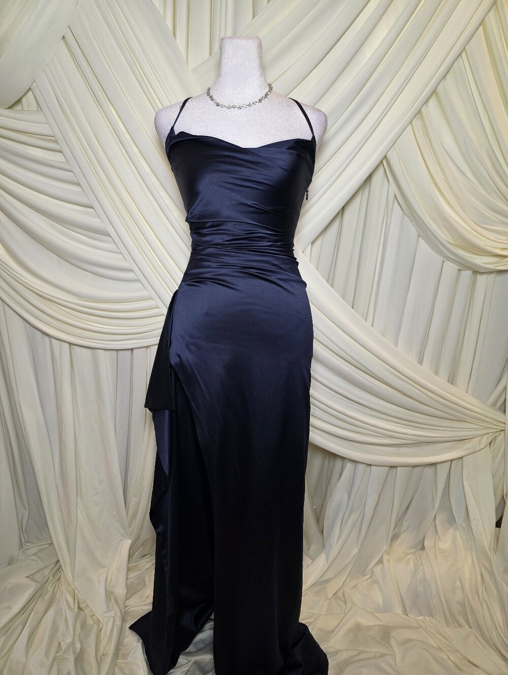 Vestido largo Helen  BABYBOO - Azul marino XS NWT $150 - Picture 3 of 15